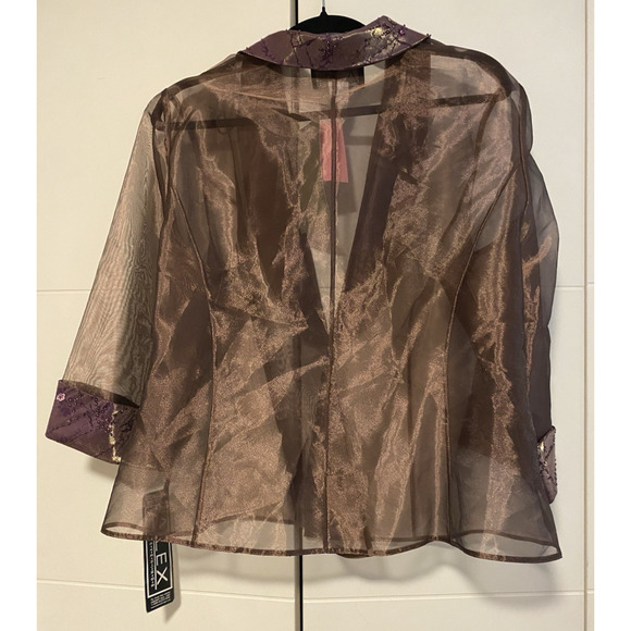 NWT Alex Evenings Maxi Dress Womens Plus Petite 20WP Amber Shimmer Beaded Gown - Picture 7 of 16